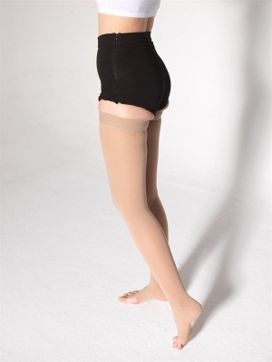 Varimed Klasik Uyluk Kasık Boyu Ten Rengi Varis Çorabı Açık ve Kapalı Burun