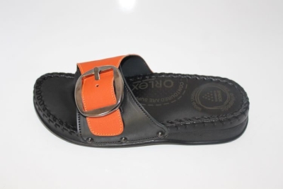 ORLEX Topuk Dikeni Tam Ortopedik Deri Kadın Epinli Terlik