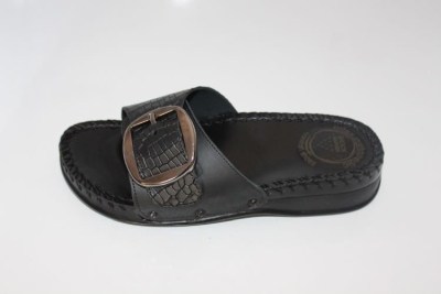 ORLEX Topuk Dikeni Tam Ortopedik Deri Kadın Epinli Terlik