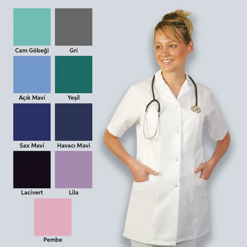 Prodexy Klasik Yaka Orta Boy Kadın Önlük Doktor Önlüğü Hemşire Önlüğü Öğretmen Eczacı Önlüğü