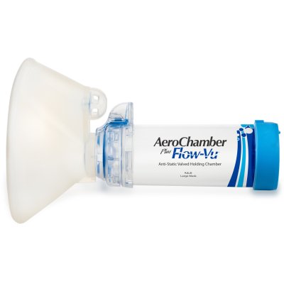 AEROCHAMBER PLUS® FLOW-VU® Chamber (Mavi, Yetişkin Tip) - (Blue, Adult Type)