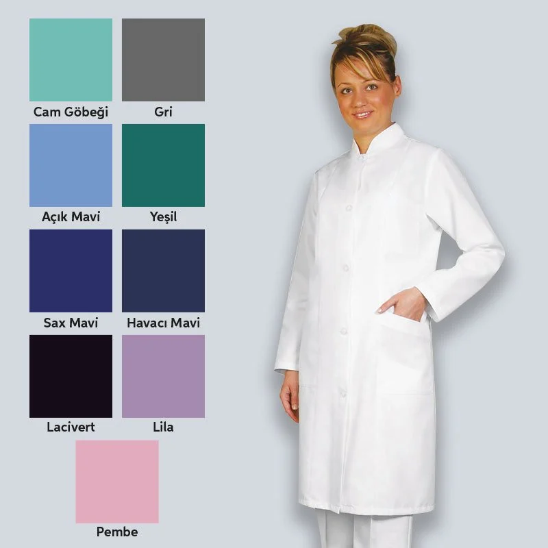 Prodexy Klasik Yaka Orta Boy Kadın Önlük Doktor Önlüğü Hemşire Önlüğü Öğretmen Eczacı Önlüğü