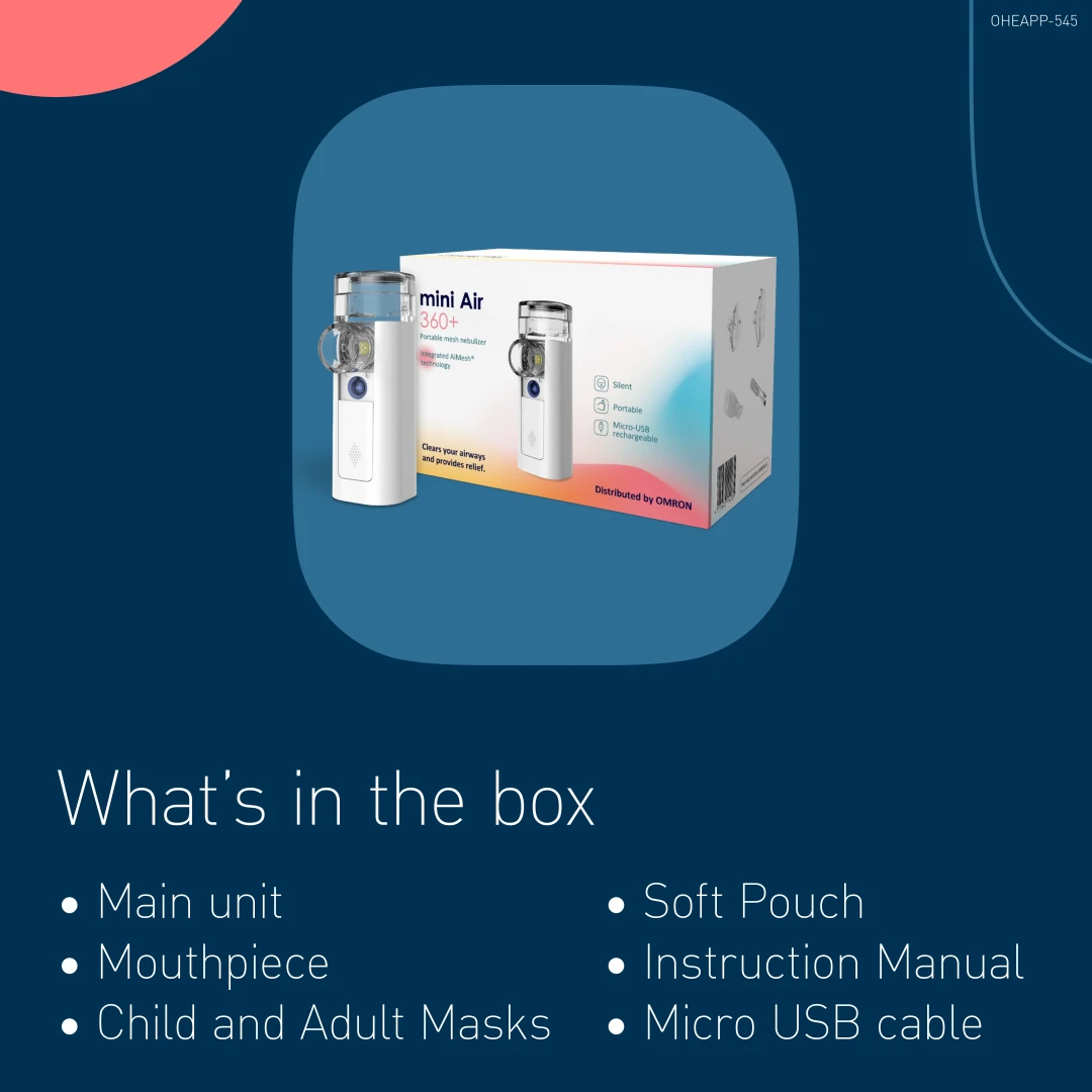 OMRON Mini Air 360 + MINIAIR360P-E NEBULİZATÖR TAŞINABİLİR