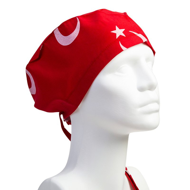 Desenli Pamuklu Kumaş Medikal Bone Hemşire Bonesi